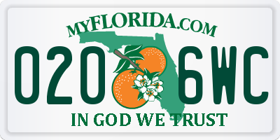 FL license plate 0206WC