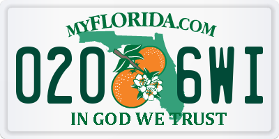FL license plate 0206WI