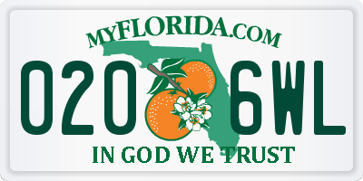 FL license plate 0206WL
