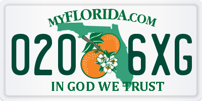 FL license plate 0206XG