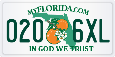 FL license plate 0206XL