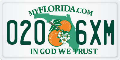 FL license plate 0206XM