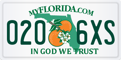 FL license plate 0206XS