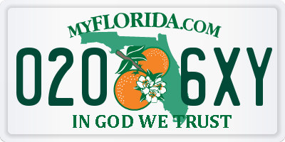 FL license plate 0206XY