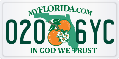 FL license plate 0206YC
