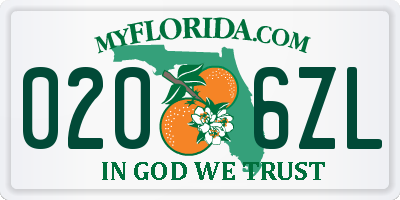 FL license plate 0206ZL