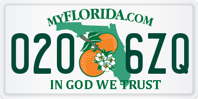 FL license plate 0206ZQ