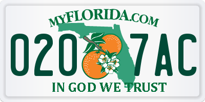FL license plate 0207AC