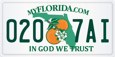 FL license plate 0207AI