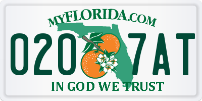FL license plate 0207AT