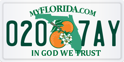 FL license plate 0207AY