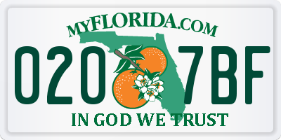 FL license plate 0207BF