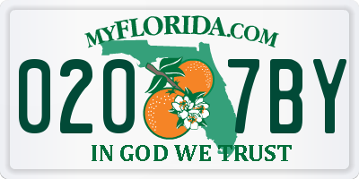FL license plate 0207BY