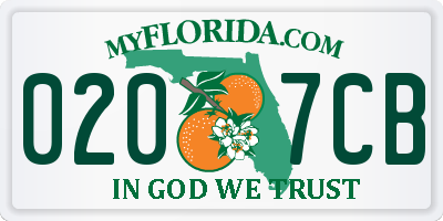 FL license plate 0207CB