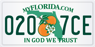 FL license plate 0207CE
