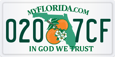 FL license plate 0207CF