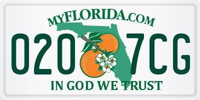 FL license plate 0207CG