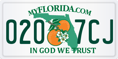 FL license plate 0207CJ