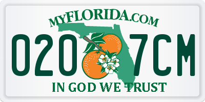 FL license plate 0207CM