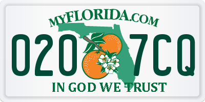 FL license plate 0207CQ