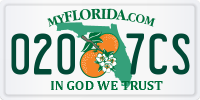 FL license plate 0207CS