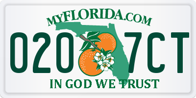 FL license plate 0207CT