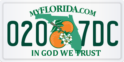 FL license plate 0207DC