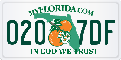 FL license plate 0207DF