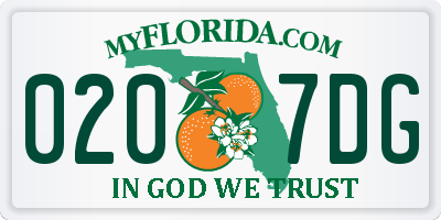 FL license plate 0207DG