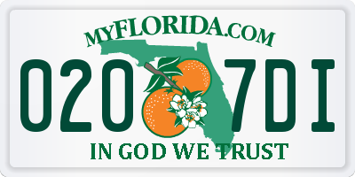 FL license plate 0207DI