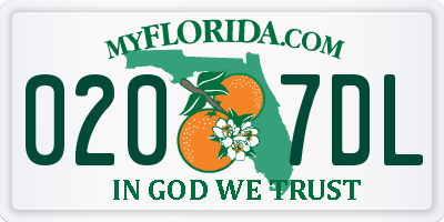 FL license plate 0207DL