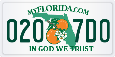 FL license plate 0207DO