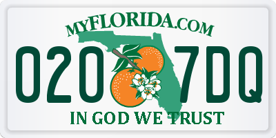 FL license plate 0207DQ