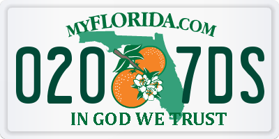 FL license plate 0207DS
