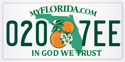 FL license plate 0207EE