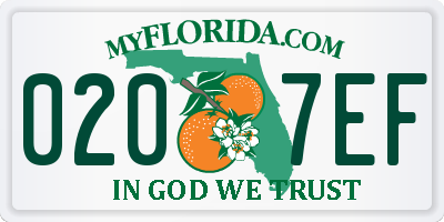 FL license plate 0207EF