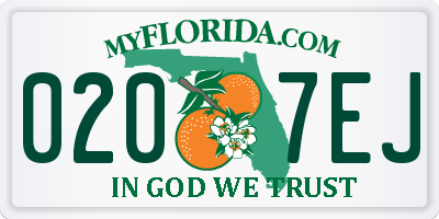 FL license plate 0207EJ