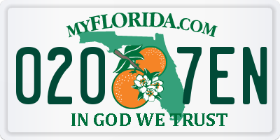 FL license plate 0207EN