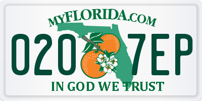 FL license plate 0207EP