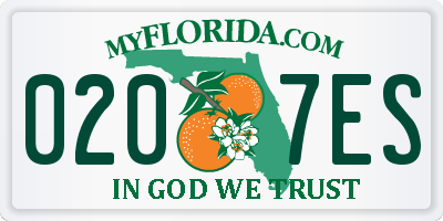 FL license plate 0207ES