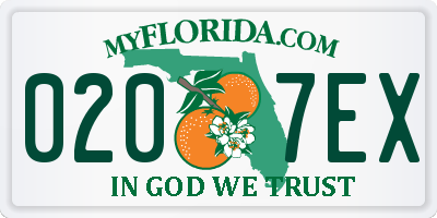 FL license plate 0207EX