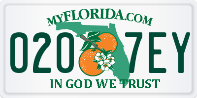 FL license plate 0207EY