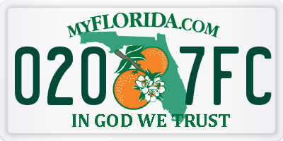 FL license plate 0207FC