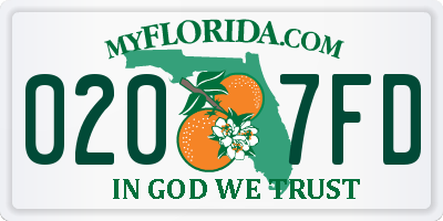 FL license plate 0207FD
