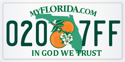 FL license plate 0207FF