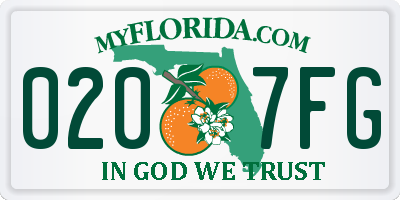 FL license plate 0207FG
