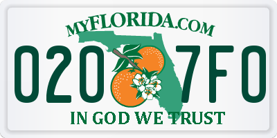 FL license plate 0207FO
