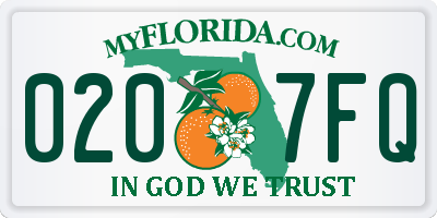 FL license plate 0207FQ