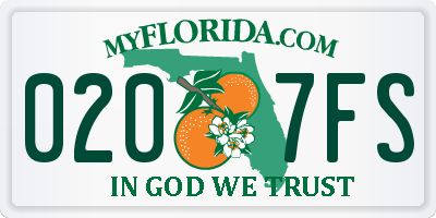 FL license plate 0207FS