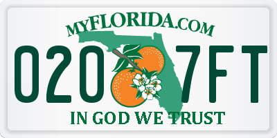 FL license plate 0207FT